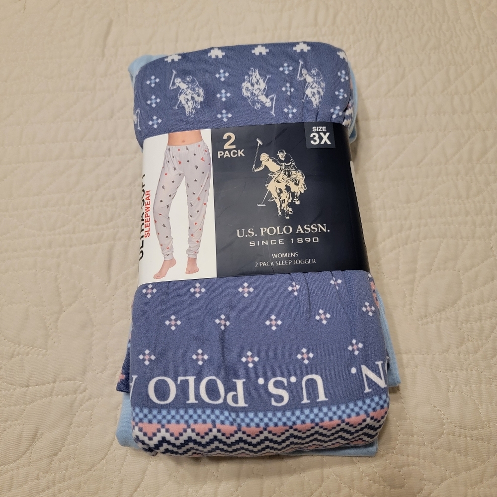 New U.S. Polo Assn. Women's Sleep Jogger 2-Pk Sz 3XL